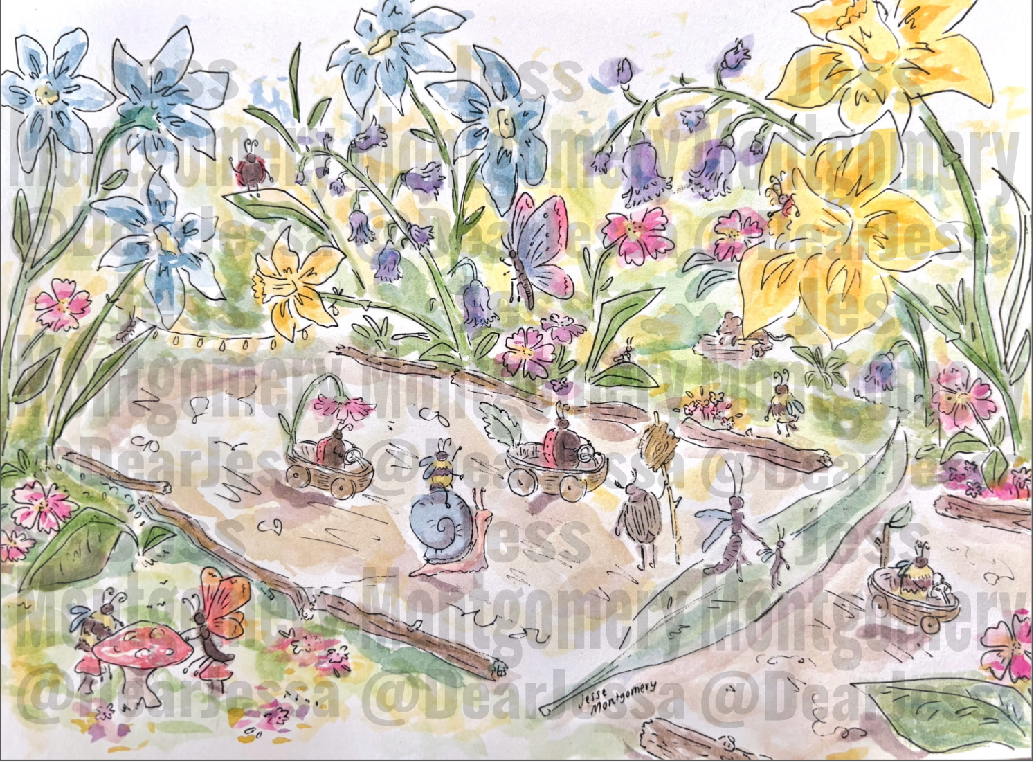 'Rush Hour At Daffodil Lane' Fine Art print