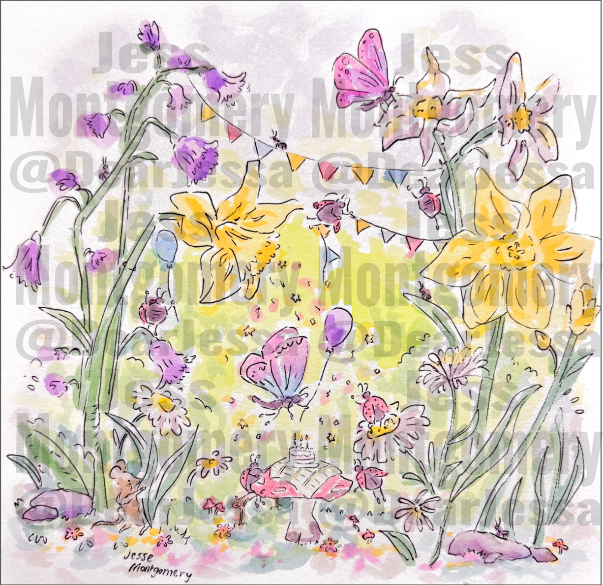 'Party Beneath The Petals' Fine Art print